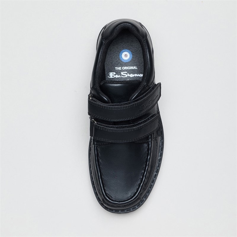 Ben Sherman Junior Boys Strum Double Strap School Shoes Black - Image 3