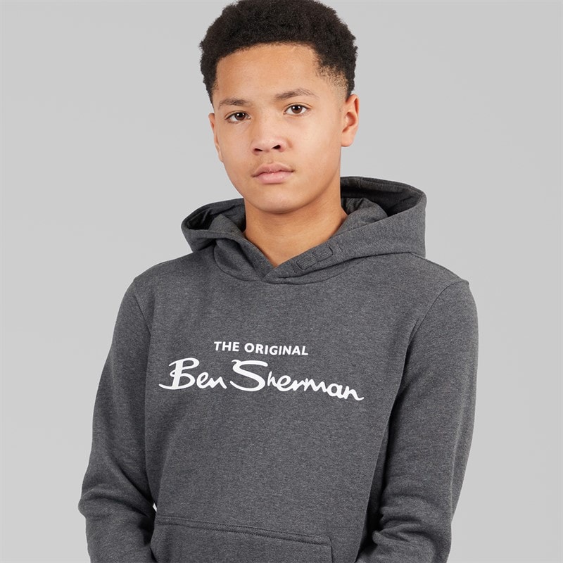 Ben Sherman Boys Original Tracksuit Charcoal Grey Marl - Image 3