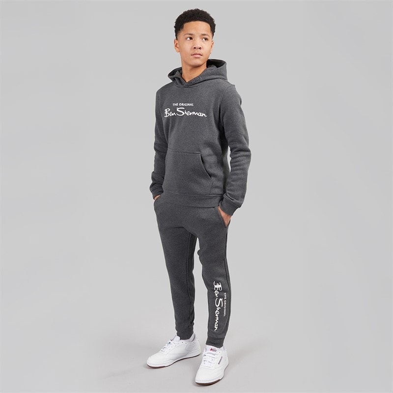 Ben Sherman Boys Original Tracksuit Charcoal Grey Marl - Image 4