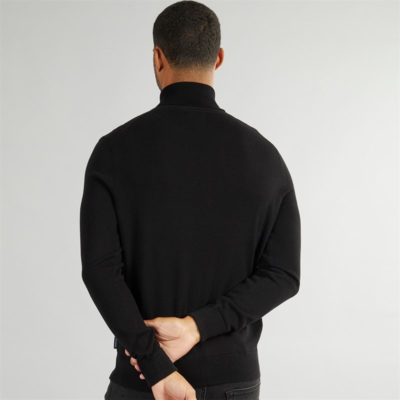 Ben Sherman Mens Cotton Roll Neck Jumper Black - Image 2