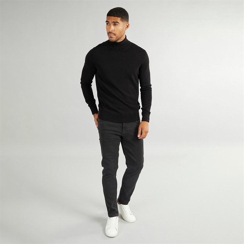 Ben Sherman Mens Cotton Roll Neck Jumper Black - Image 3