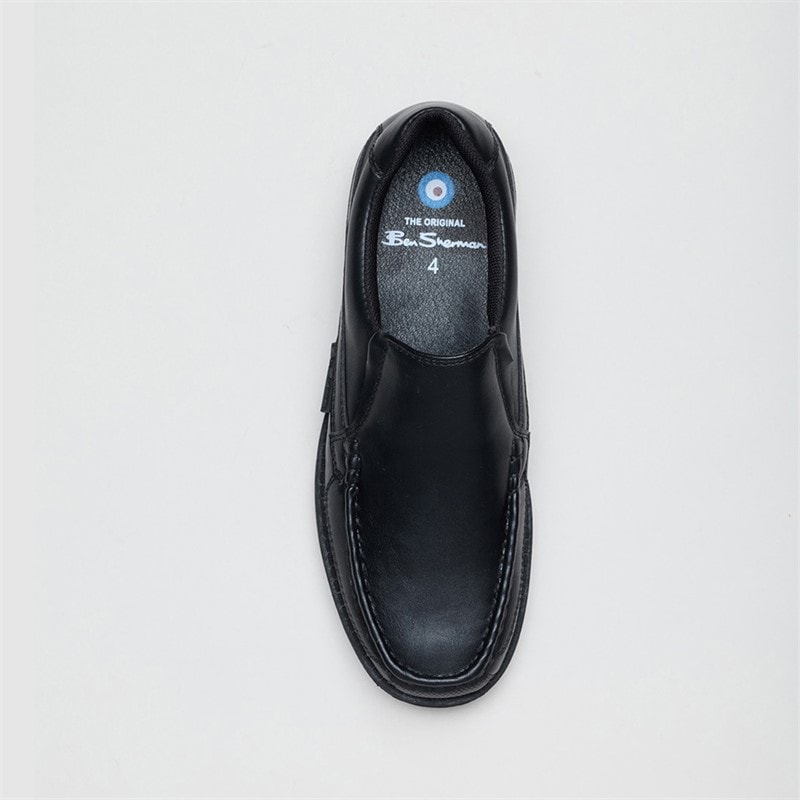Ben Sherman Junior Boys Strummer Slip On School Shoes Black - Image 3