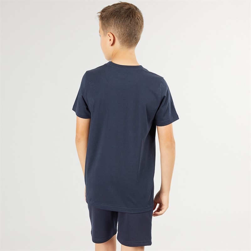 Ben Sherman Boys Script T-Shirt And Shorts Set Navy Blazer - Image 2