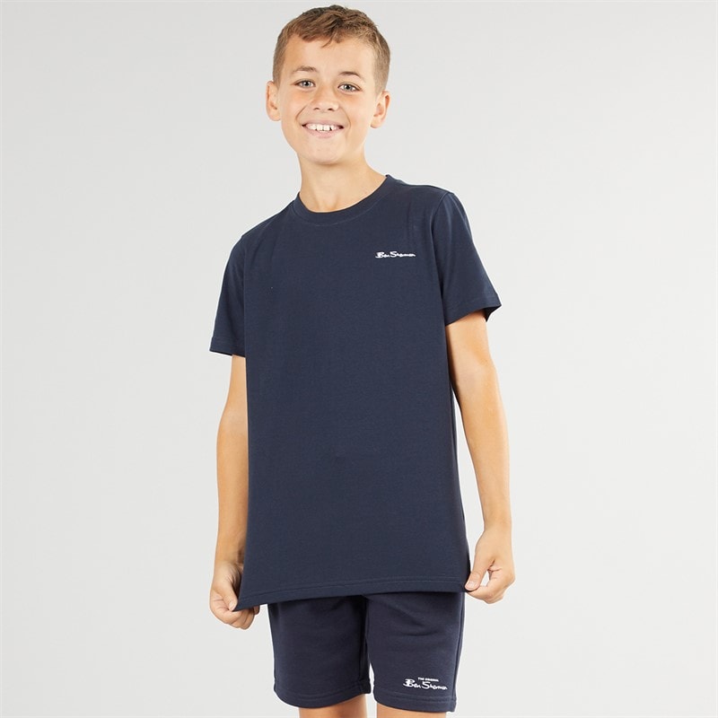 Ben Sherman Boys Script T-Shirt And Shorts Set Navy Blazer - Image 4