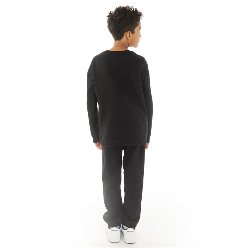 Ben Sherman Boys Big Sig Sweatshirt And Joggers Tracksuit Set Black - Image 2