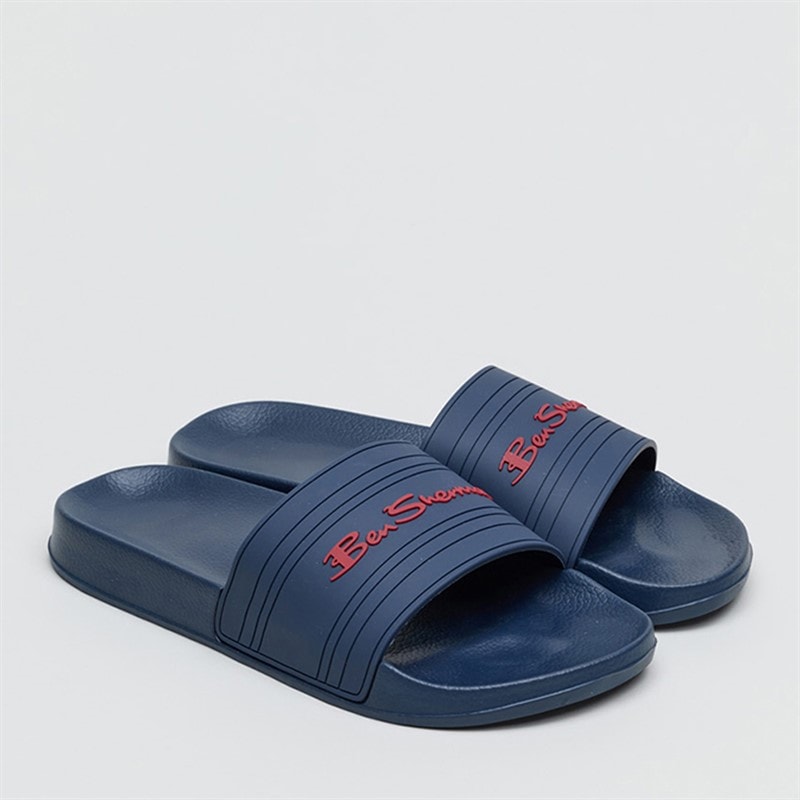 Ben Sherman Mens Southend Sliders Navy/Red