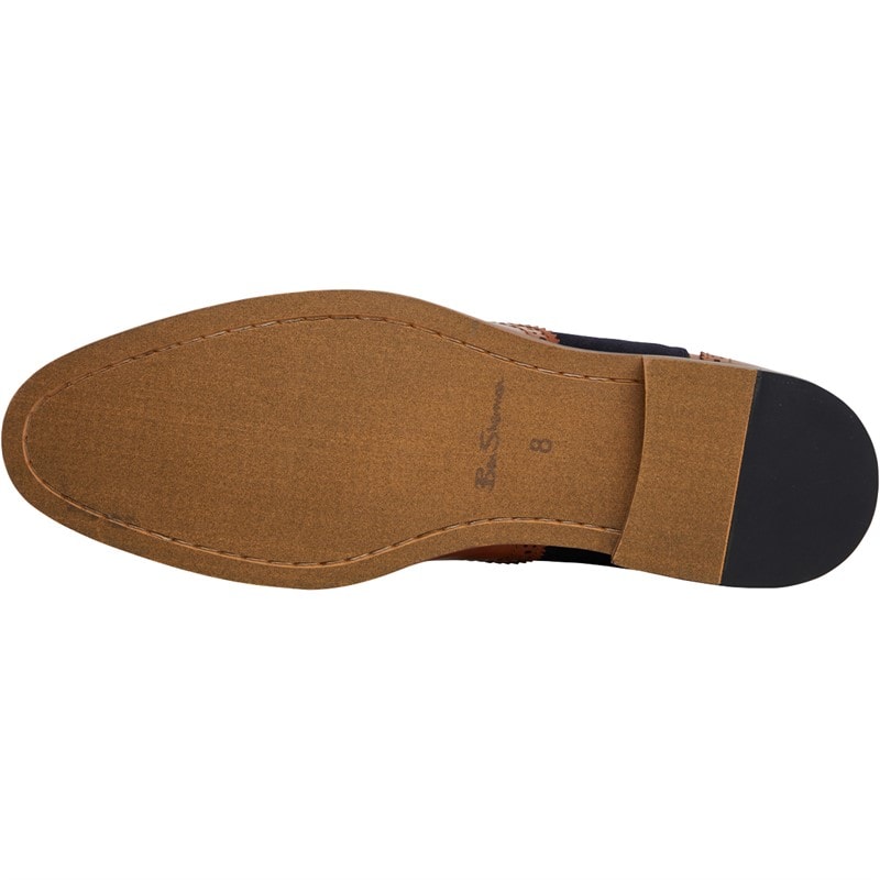 Ben Sherman Mens Dekka Brogue Shoes Tan/Navy - Image 2
