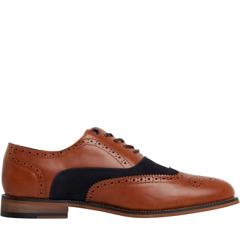 Ben Sherman Mens Dekka Brogue Shoes Tan/Navy - Image 5