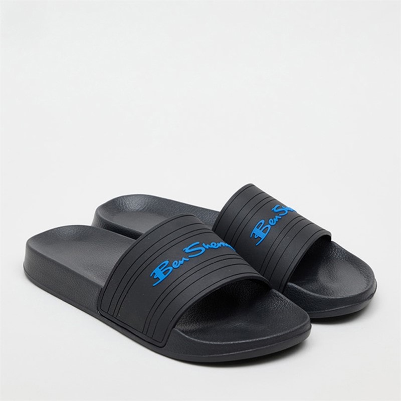 Ben Sherman Mens Southend Sliders Black/Royal