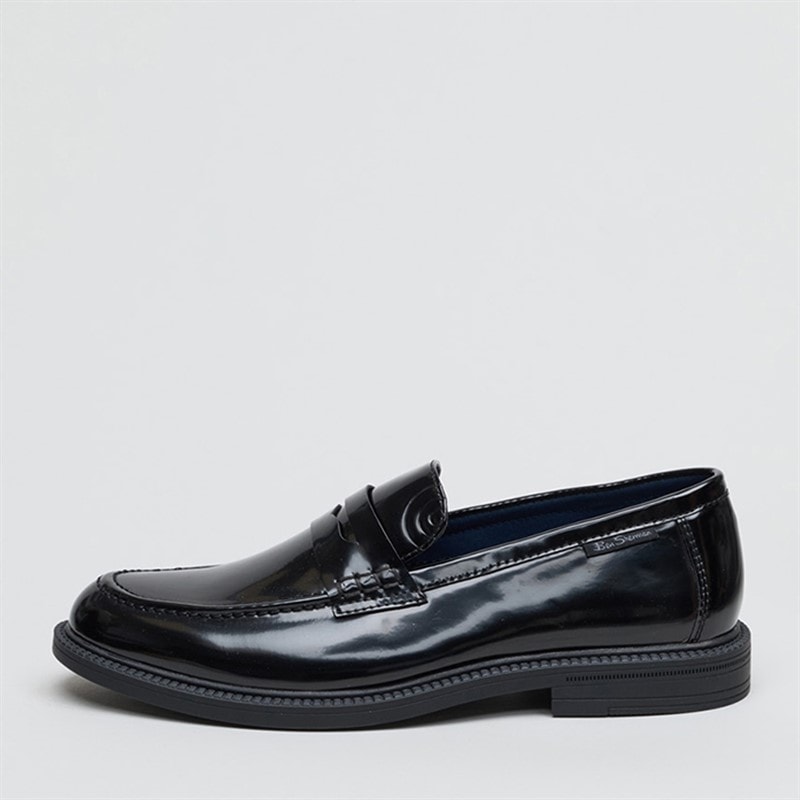 Ben Sherman Mens Chancery Loafers Black Shine