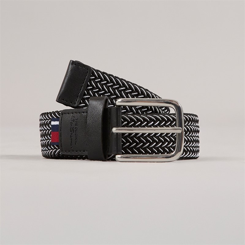 Ben Sherman Mens Plain Web Belt Black/Grey - Image 1