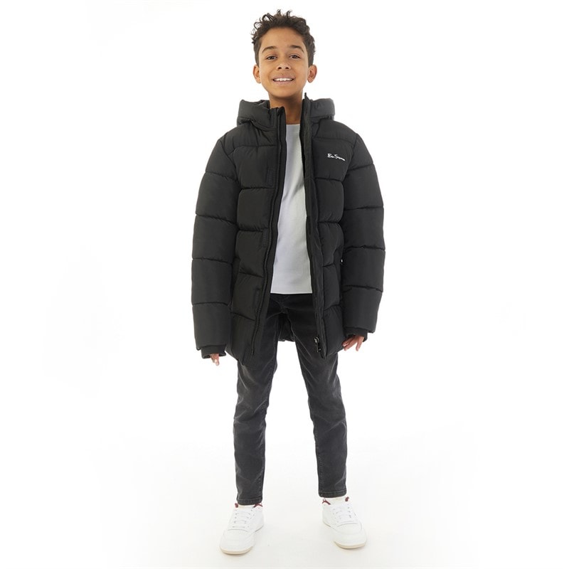 Ben Sherman Boys Heavy Puffer Coat Black - Image 4