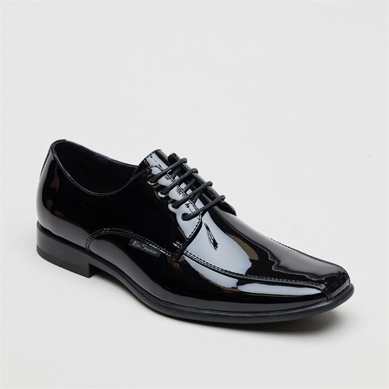Ben Sherman Mens Durham Lace Shoes Black Patent - Image 2