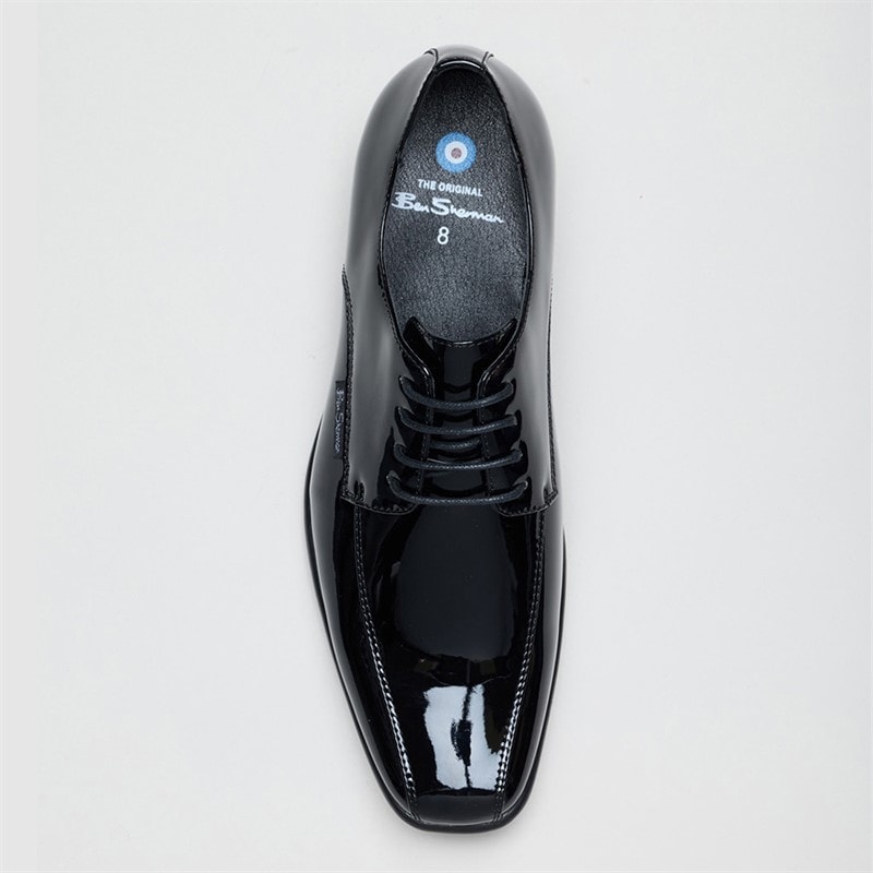 Ben Sherman Mens Durham Lace Shoes Black Patent - Image 3