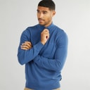 Ben Sherman Mens 1/4 Zip Funnel Neck Jumper Riviera Blue