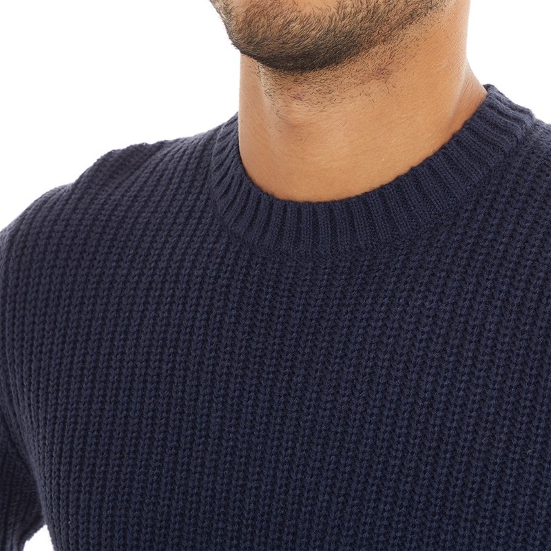 Ben Sherman Mens Twisted Yarn Crew Neck Jumper Dark Navy - Image 3