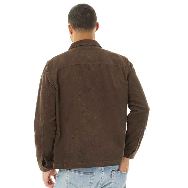 Ben Sherman Mens Cord Trucker Overshirt Brown - Image 2