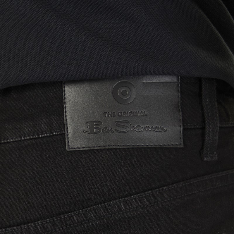 Ben Sherman Mens Slim Fit Jeans Washed Black - Image 3