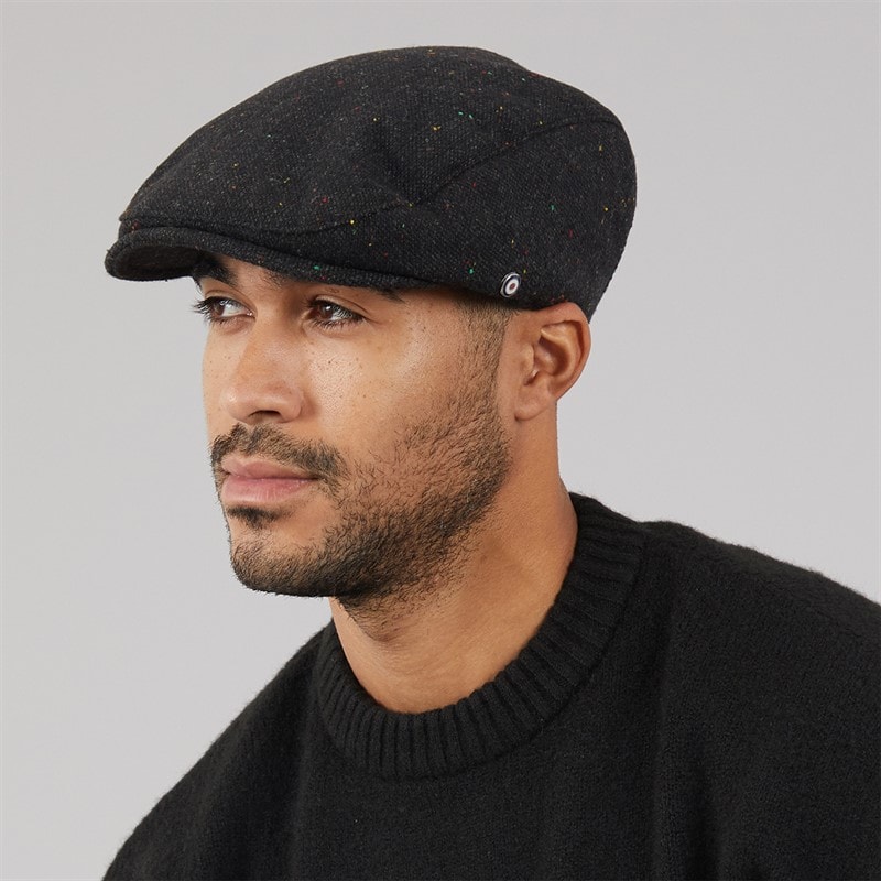 Ben Sherman Mens Flat Cap Grey Speck - Image 1