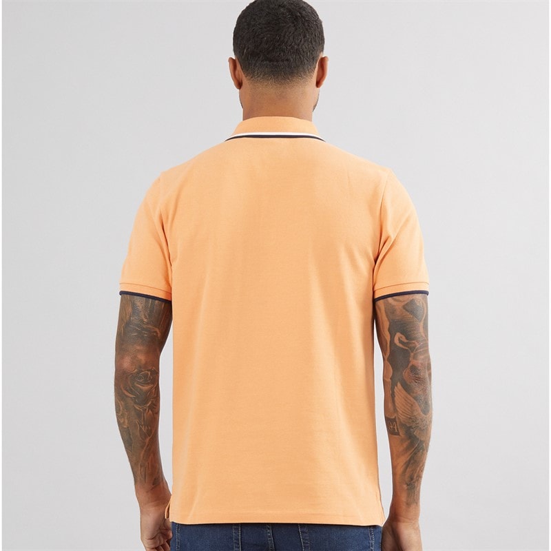 Ben Sherman Mens Twin Tipped Polo Shirt Copper Orange - Image 2