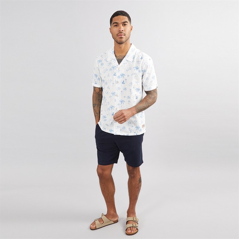 Ben Sherman Mens Short Sleeve Resort Print Shirt Ivory - Image 4