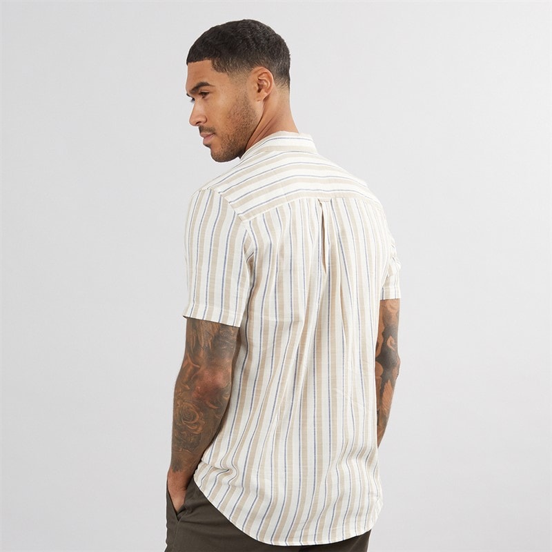 Ben Sherman Mens Short Sleeve Mod Stripe Shirt Fog - Image 2