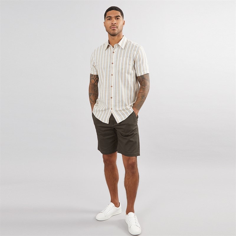Ben Sherman Mens Short Sleeve Mod Stripe Shirt Fog - Image 4