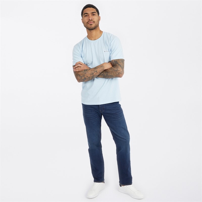 Ben Sherman Mens Otto Three Pack T-Shirts Lilac/Teal/Skyway - Image 3