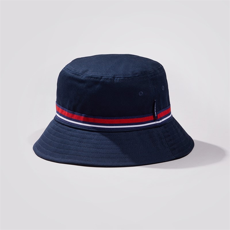 Ben Sherman Mens Mod Stripe Water Resistant Bucket Hat Navy