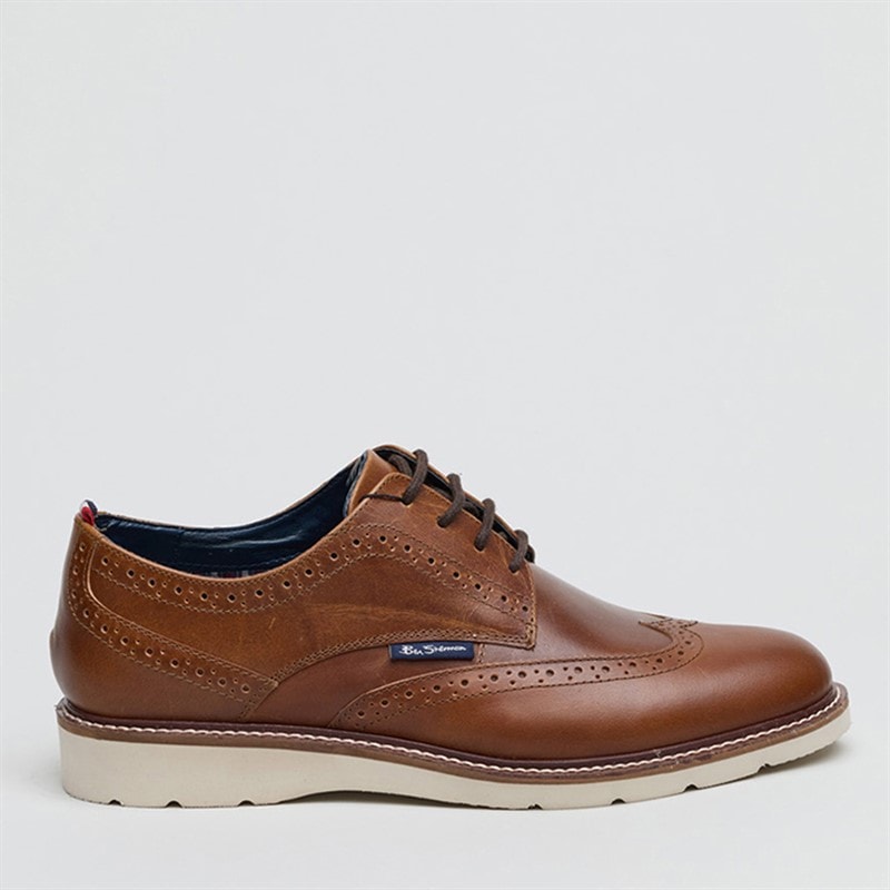 Ben Sherman Mens Hampton Brogue Shoes Tan