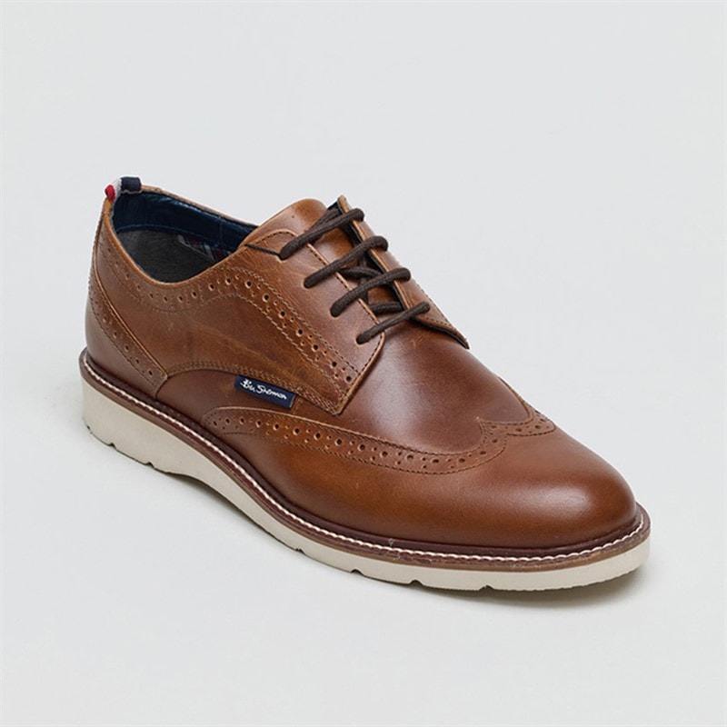 Ben Sherman Mens Hampton Brogue Shoes Tan - Image 2