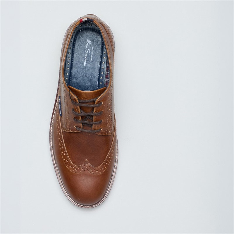 Ben Sherman Mens Hampton Brogue Shoes Tan - Image 3