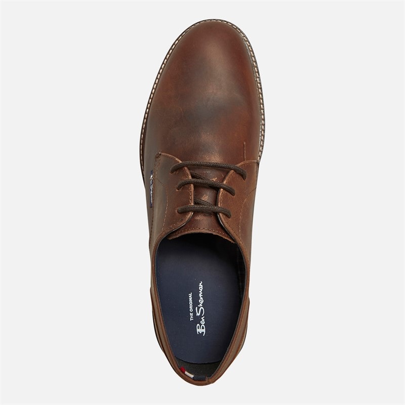 Ben Sherman Mens Hampton Derby Shoes Brown - Image 4