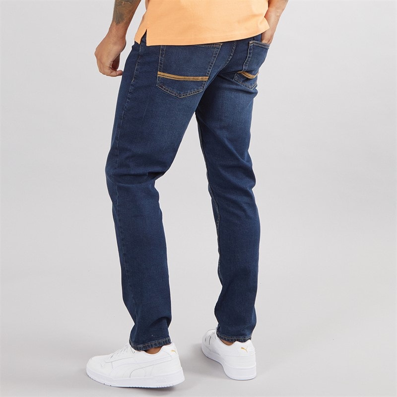 Ben Sherman Mens Slim Fit Jeans Dark Blue Vintage Wash - Image 2