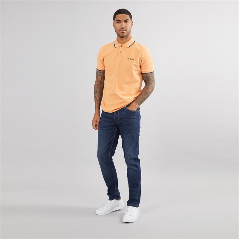Ben Sherman Mens Slim Fit Jeans Dark Blue Vintage Wash - Image 3