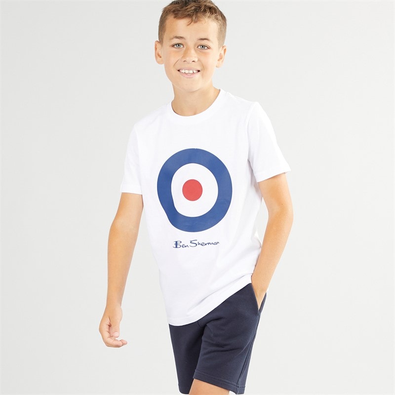 Ben Sherman Boys Graphic T-Shirt And Shorts Set White - Image 1
