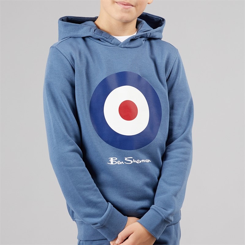 Ben Sherman Boys Graphic Hoodie And Joggers Tracksuit Set Blue Horizon - Image 3