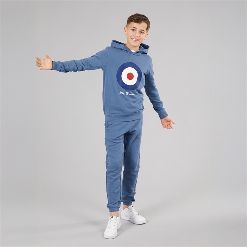 Ben Sherman Boys Graphic Hoodie And Joggers Tracksuit Set Blue Horizon - Image 4