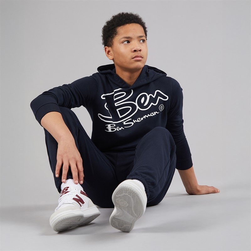 Ben Sherman Boys Graphic Hoodie And Joggers Tracksuit Set Navy Blazer - Image 4