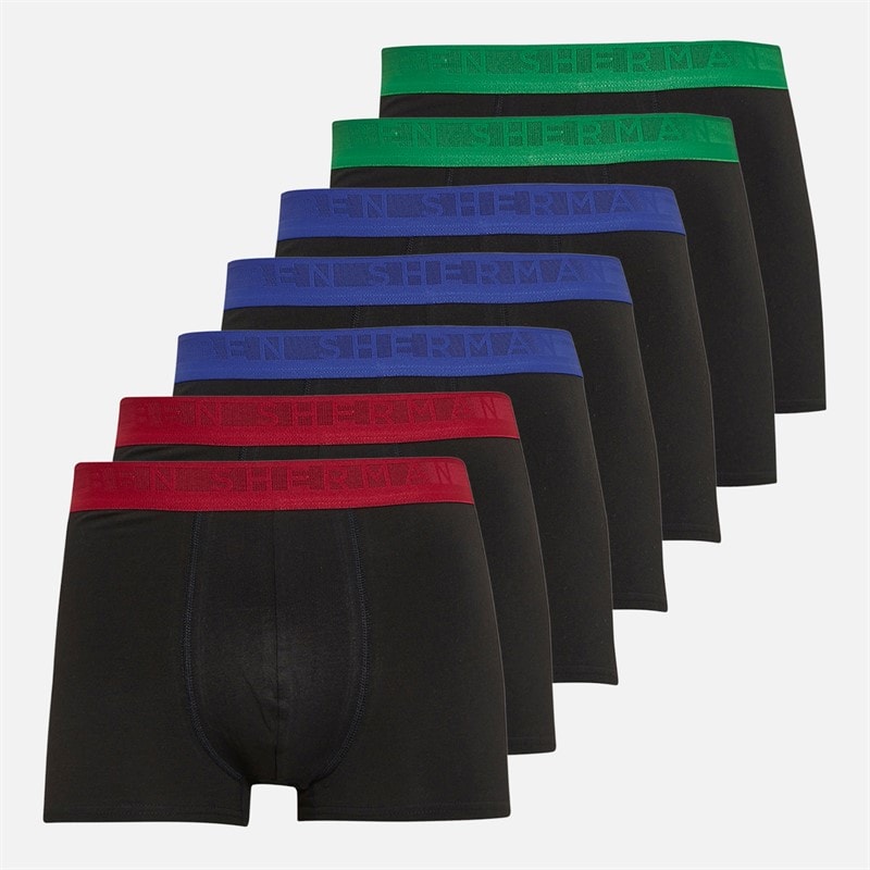 Ben Sherman Mens Colby Boxer Pack Trunks Black Pack B - Image 1