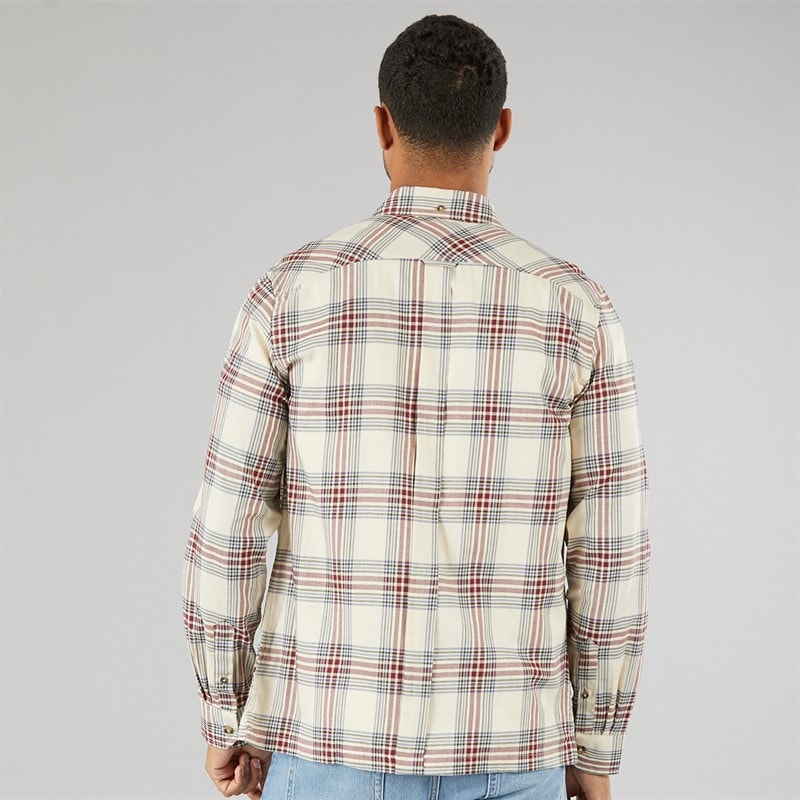 Ben Sherman Mens Long Sleeve Grid Check Shirt Fog - Image 2