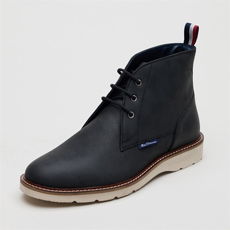 Ben Sherman Mens Hampton Chukka Boots Black Waxy - Image 2