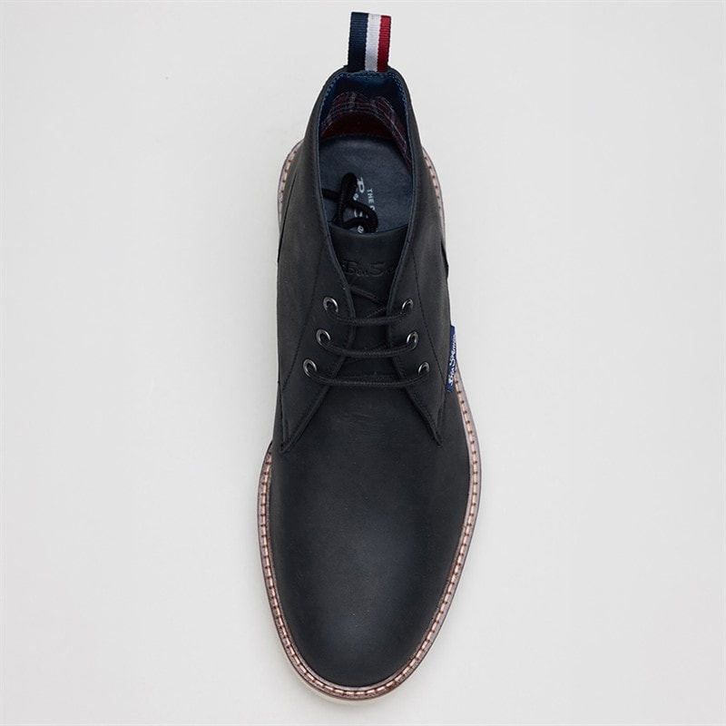 Ben Sherman Mens Hampton Chukka Boots Black Waxy - Image 3