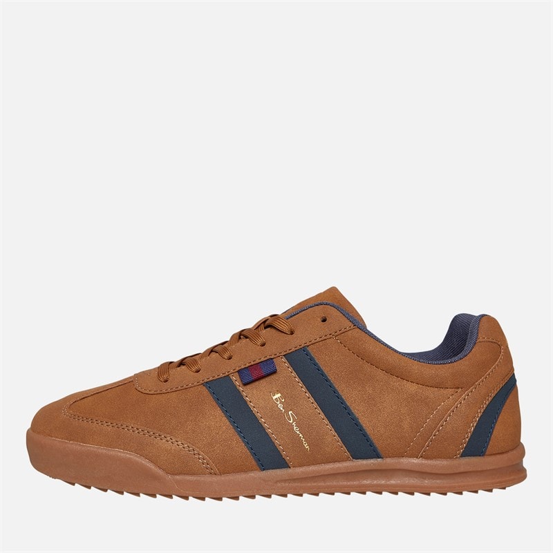 Ben Sherman Mens Keeler Trainers Tan/Navy - Image 1
