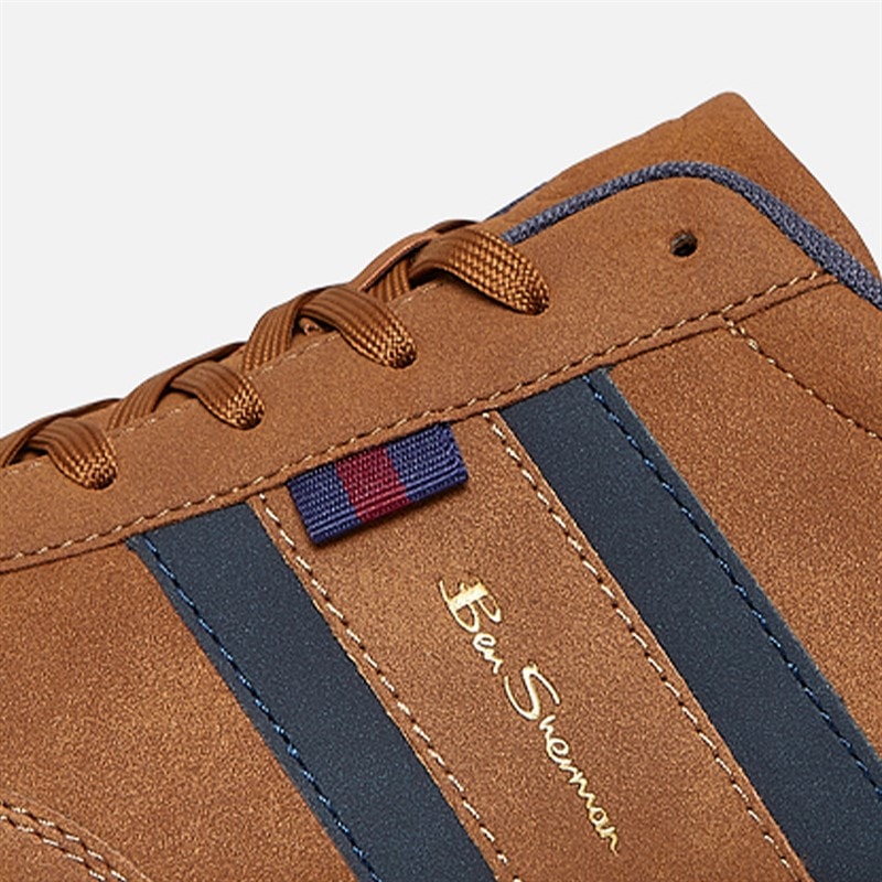 Ben Sherman Mens Keeler Trainers Tan/Navy - Image 5