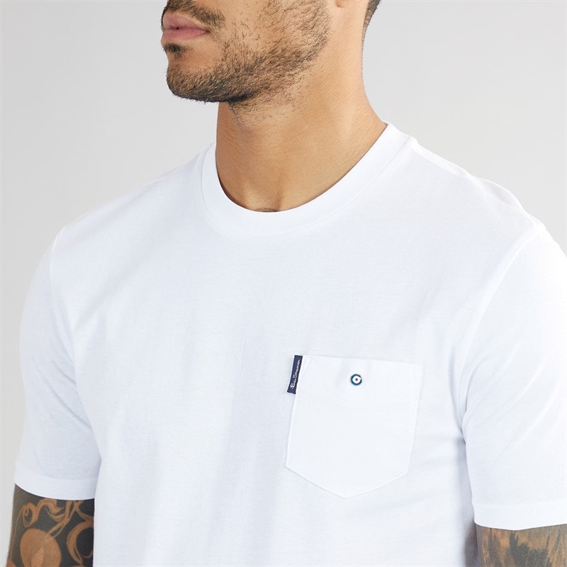 Ben Sherman Mens Signature Pocket T-Shirt White - Image 3