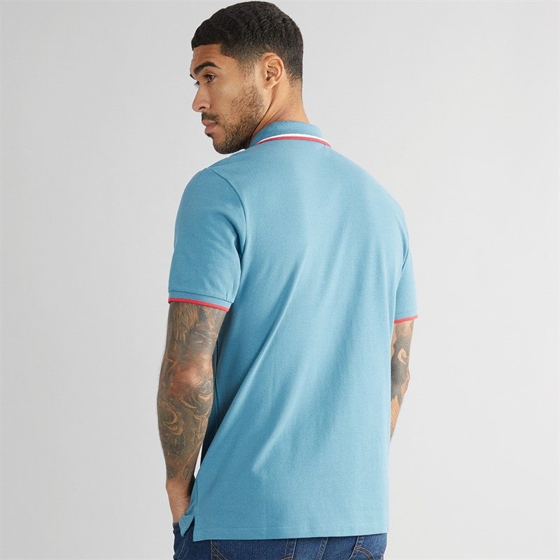 Ben Sherman Mens Twin Tipped Polo Shirt Teal - Image 2