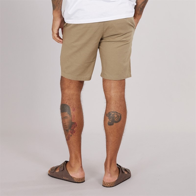 Ben Sherman Mens Relaxed Waist Linen Blend Shorts Stone - Image 2