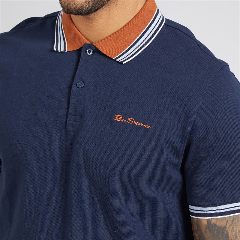 Ben Sherman Mens House Collar Polo Shirt Dark Navy - Image 3