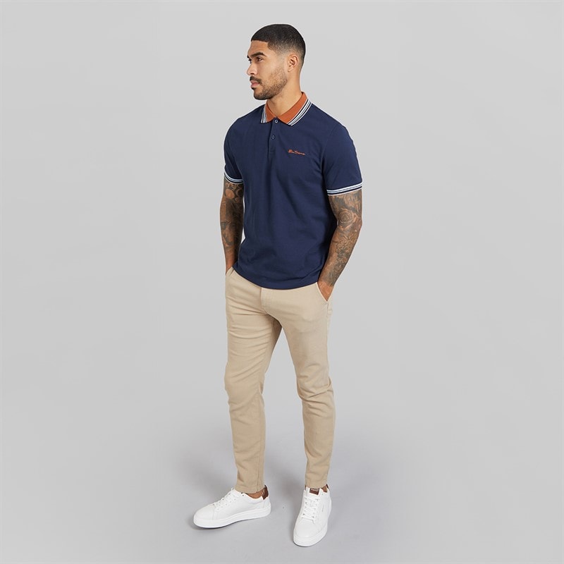 Ben Sherman Mens House Collar Polo Shirt Dark Navy - Image 4